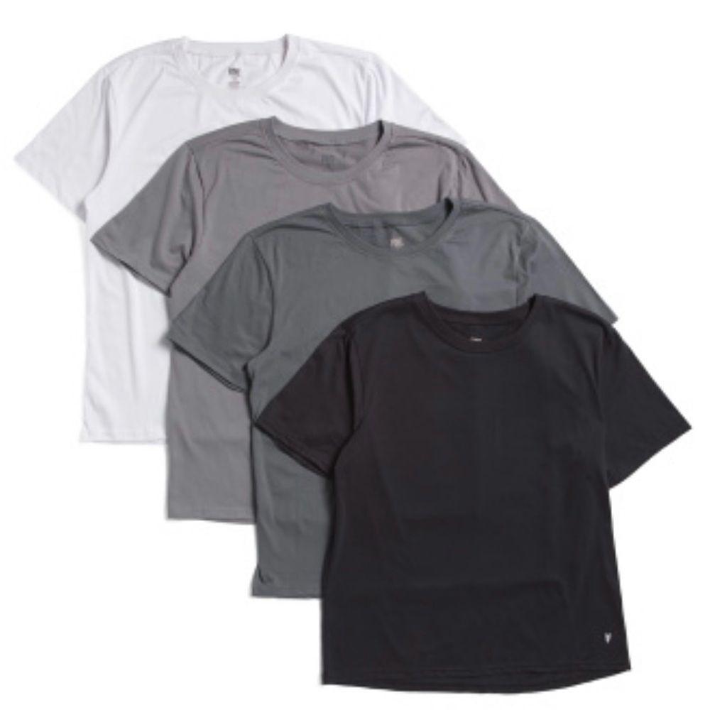 FRYE Black Gray White 4 Pack Short Sleeve Crewneck Cotton Blend Tee